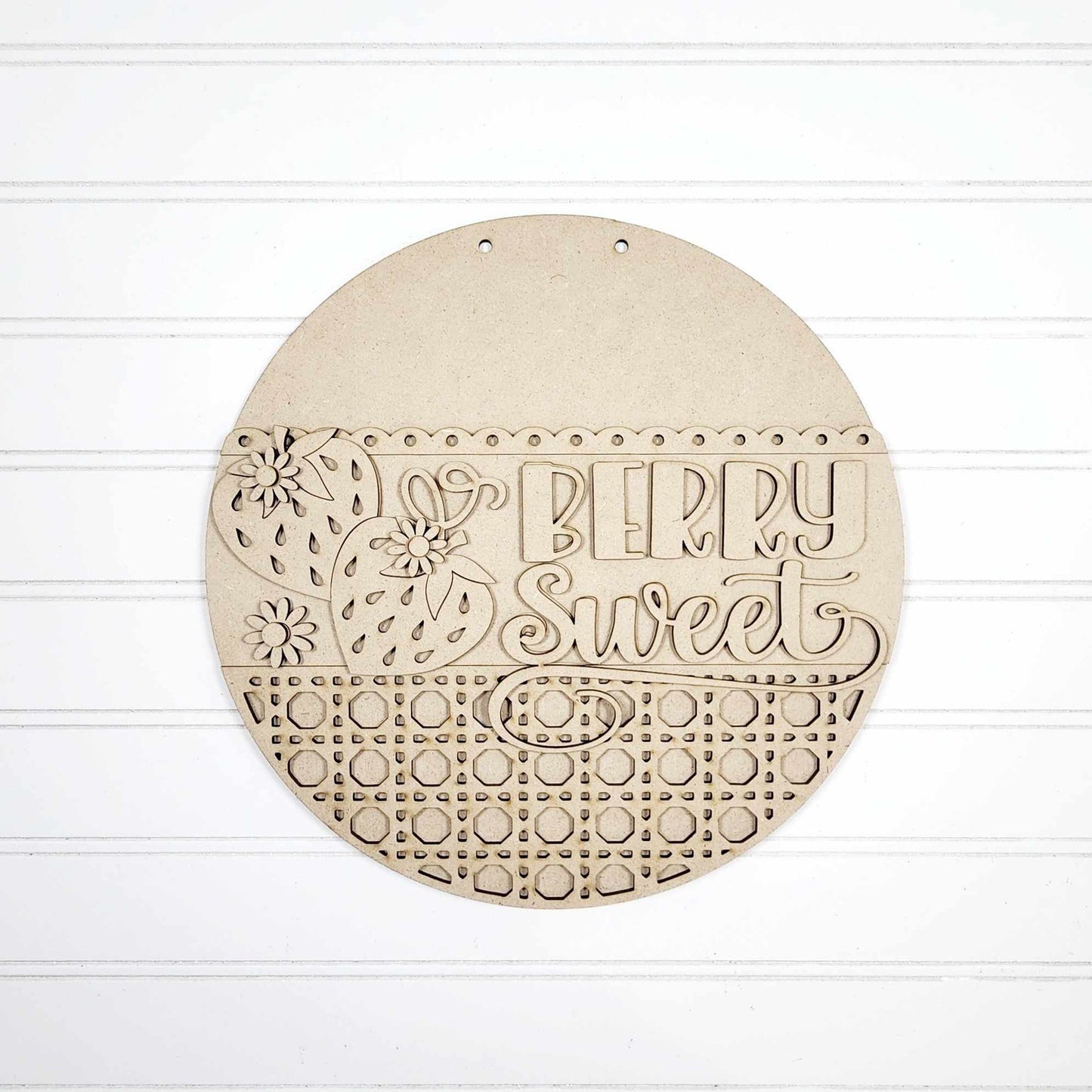 Berry Door Hanger DIY Kit – 18" Round Wood Craft