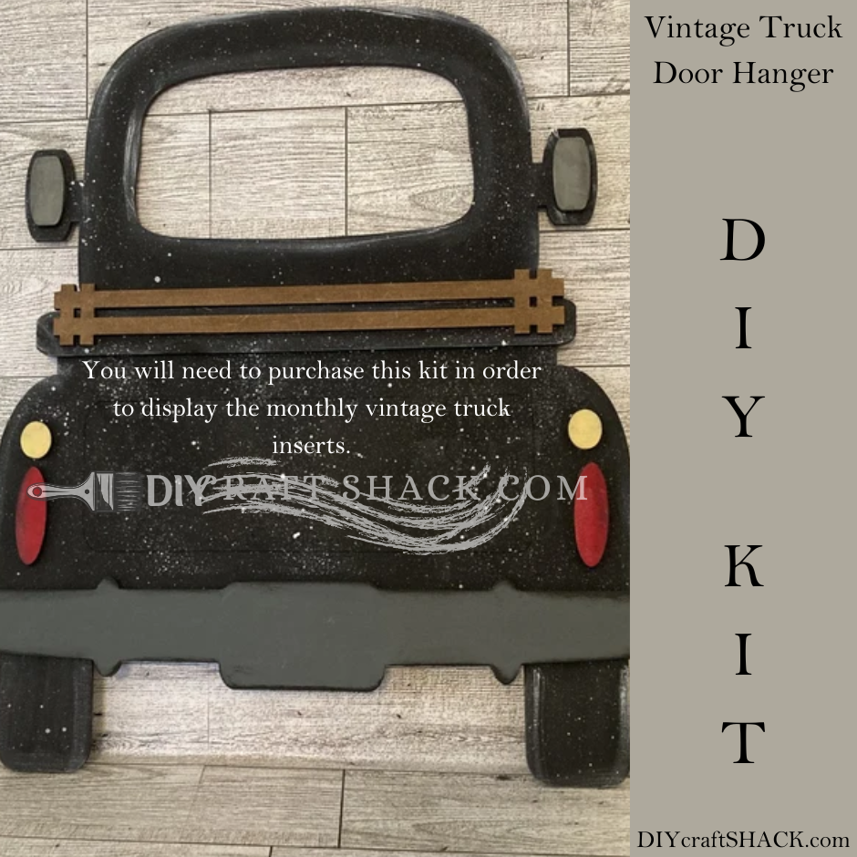 12" Vintage Truck Door Hanger w/Hearts & Letters Monthly Insert DIY Kit