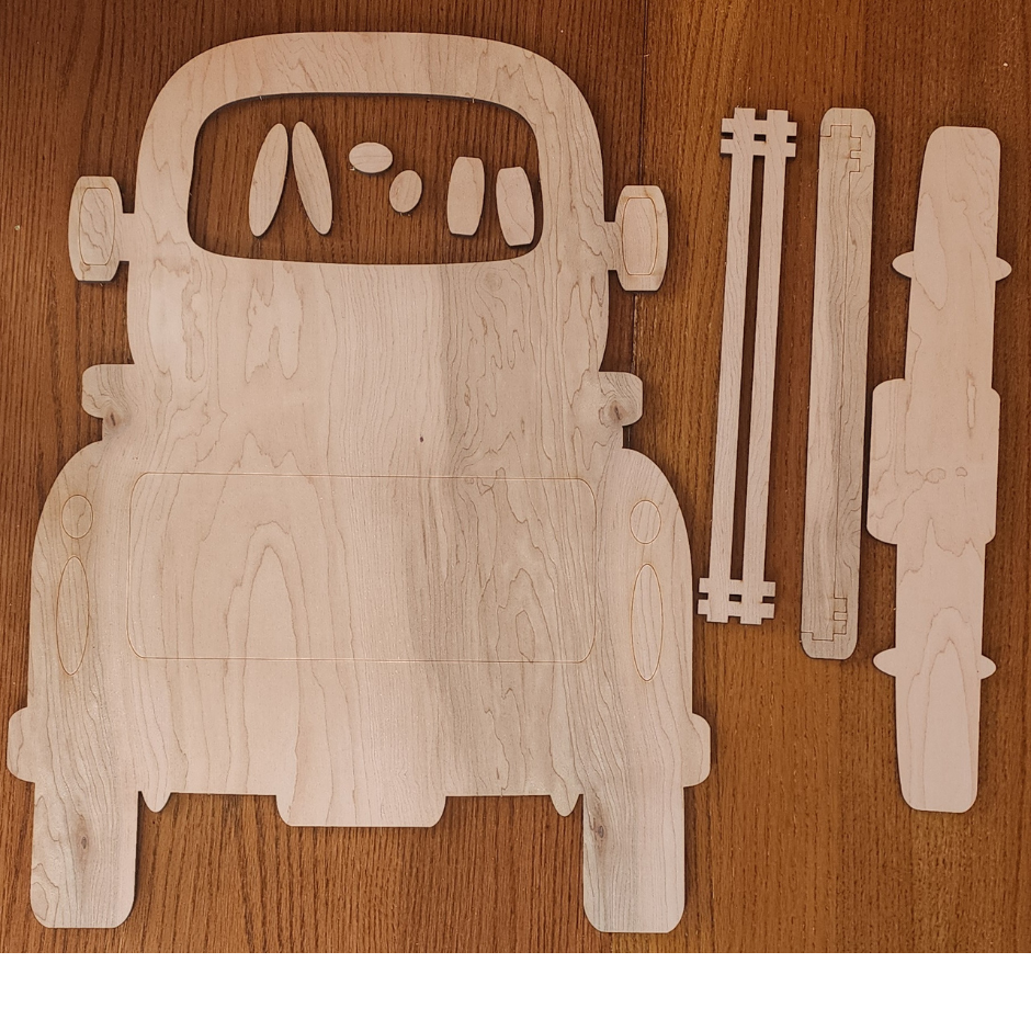 12" Vintage Truck Door Hanger w/Hearts & Letters Monthly Insert DIY Kit