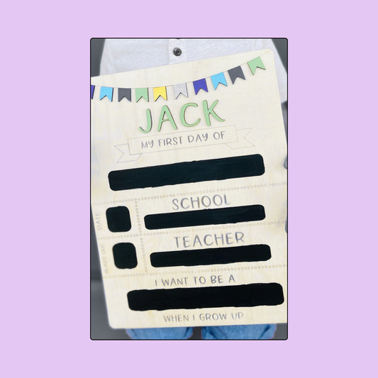 Personalized First | Last Day of School Picture Board (W)