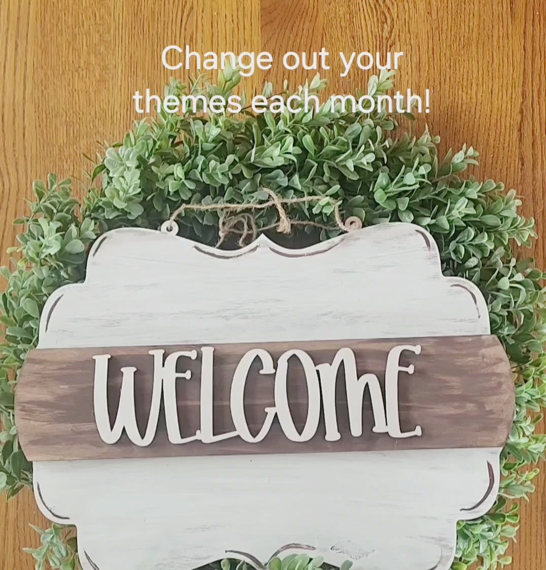 video showing how the interchnageable welcome door hanger diy kit works