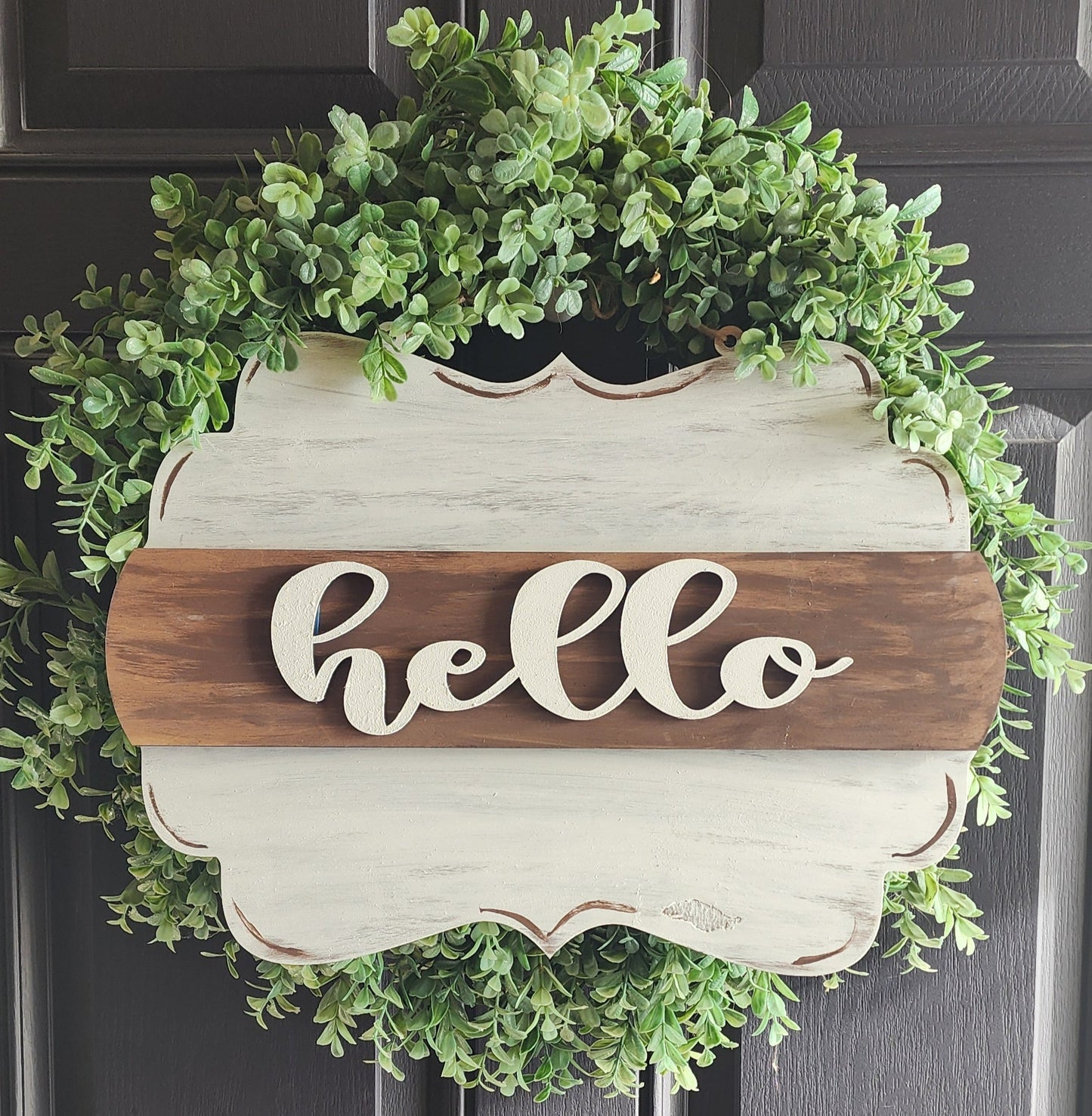 DIY Kit - Monthly Interchangeable Door Hanger - "Welcome" or "Hello" with Hearts & Letters Insert