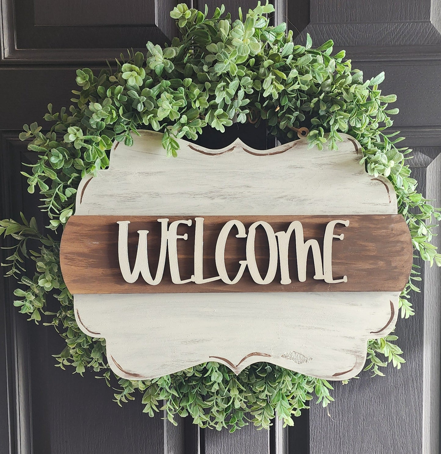 DIY Kit - Monthly Interchangeable Door Hanger - "Welcome" with Shamrock Insert (3.15)