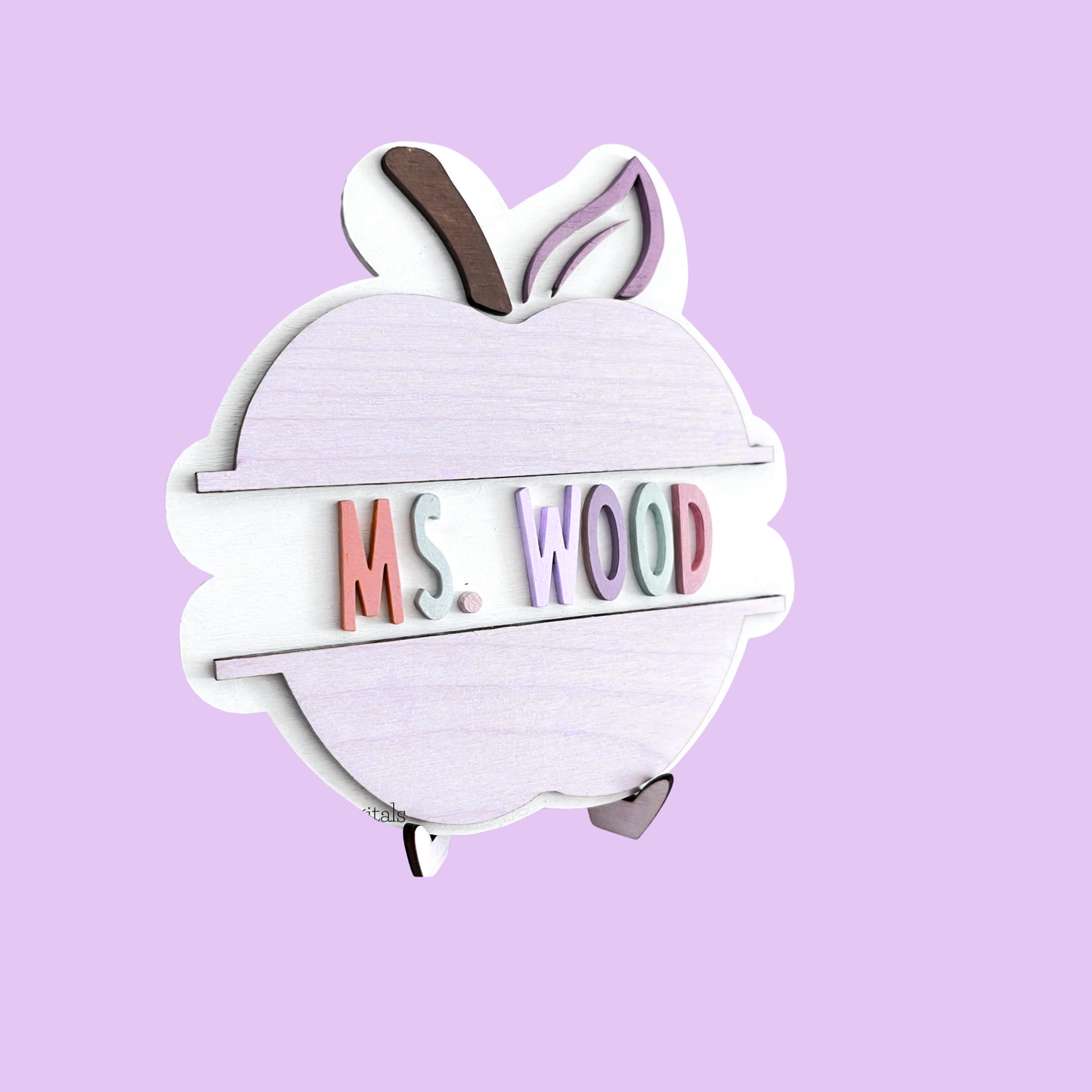Personalized Teachers Apple Sign Blank (W)